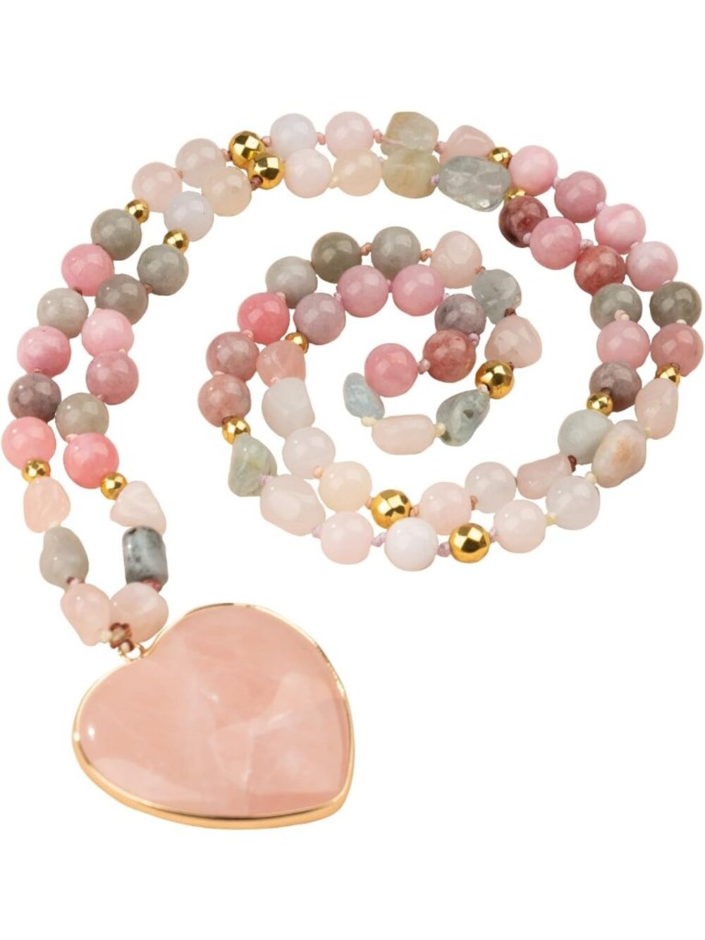 Colorful Boho Long Necklace for Women, 31.5" Handmade Natural Stone Beads